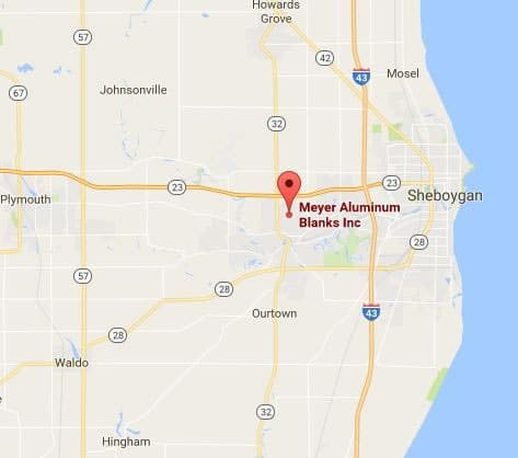 Meyer Aluminum Map - WI location